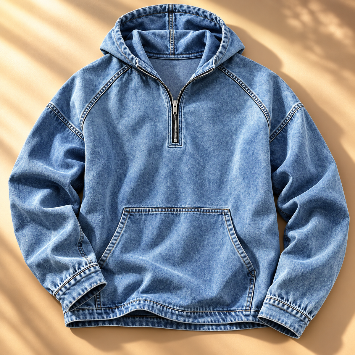 Men's Jacob Washed Zip Hoodie Kangaroo Pocket