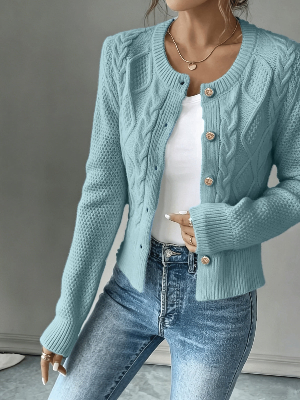 Harper & Wells Women's Eleanora Cable-Knit Button-Front Cardigan