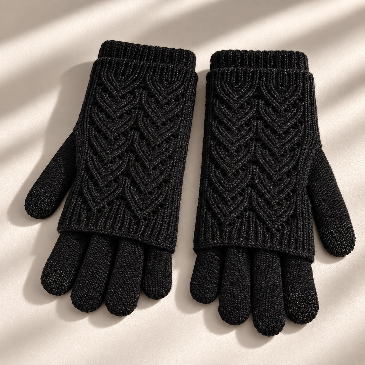Unisex Cleo Layered Gloves Knit