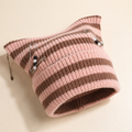 Unisex Suki Cat-Ear Beanie Ribbed Knit