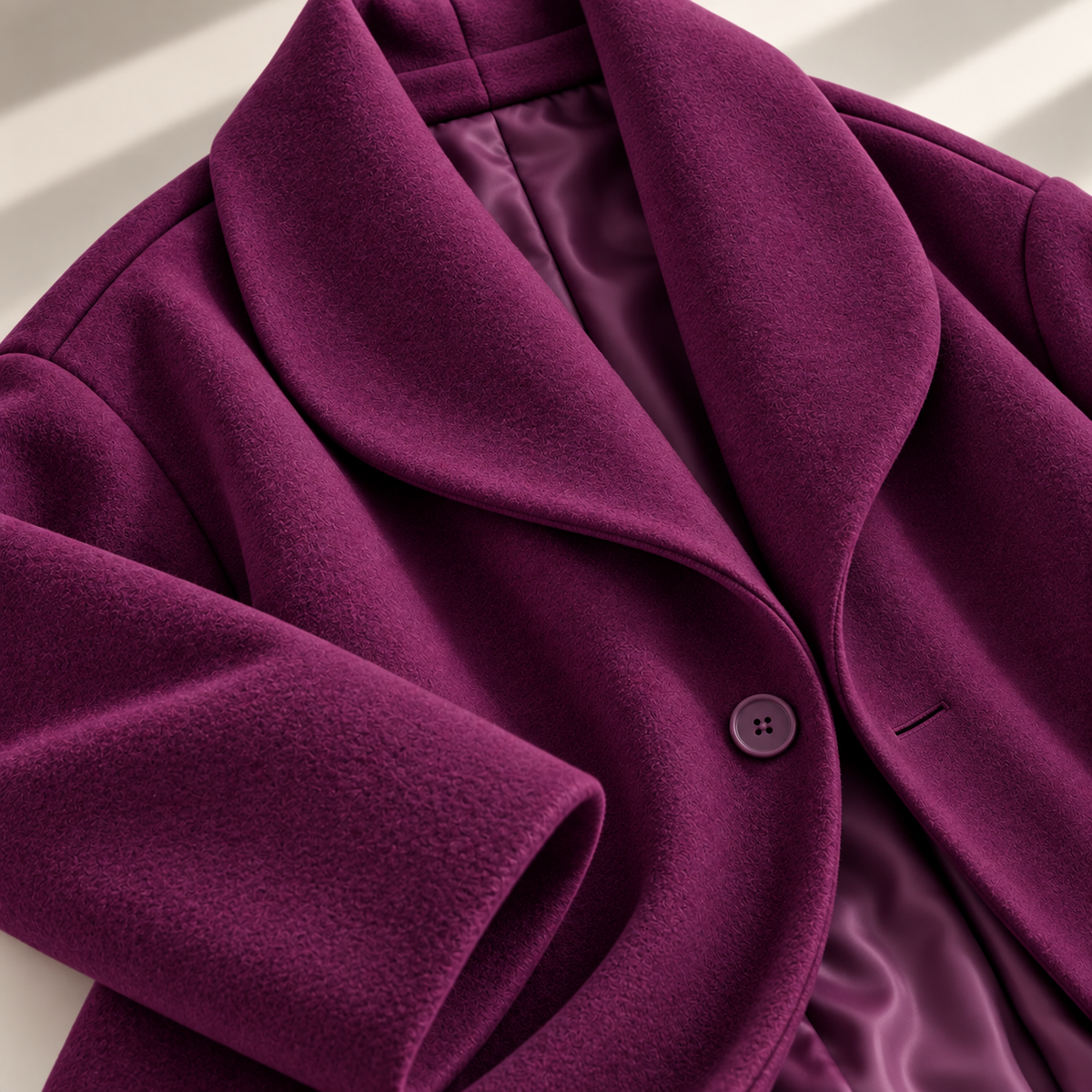 Unisex Helena Swing Coat Shawl Collar