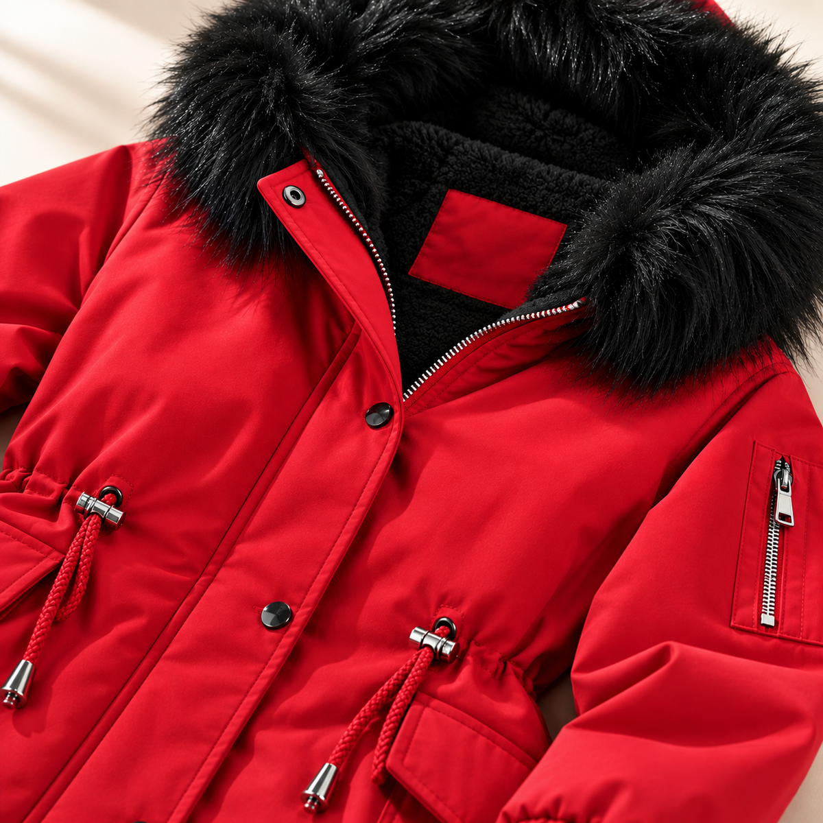 Unisex Jesse Bell Winter Line Parka Hooded Faux Fur