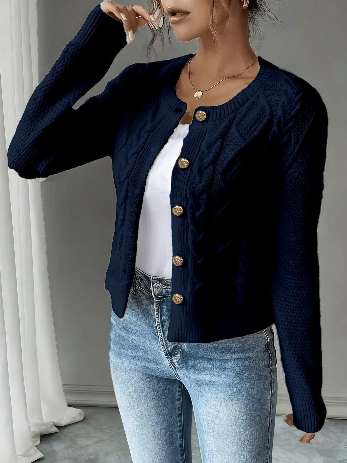 Harper & Wells Women's Eleanora Cable-Knit Button-Front Cardigan