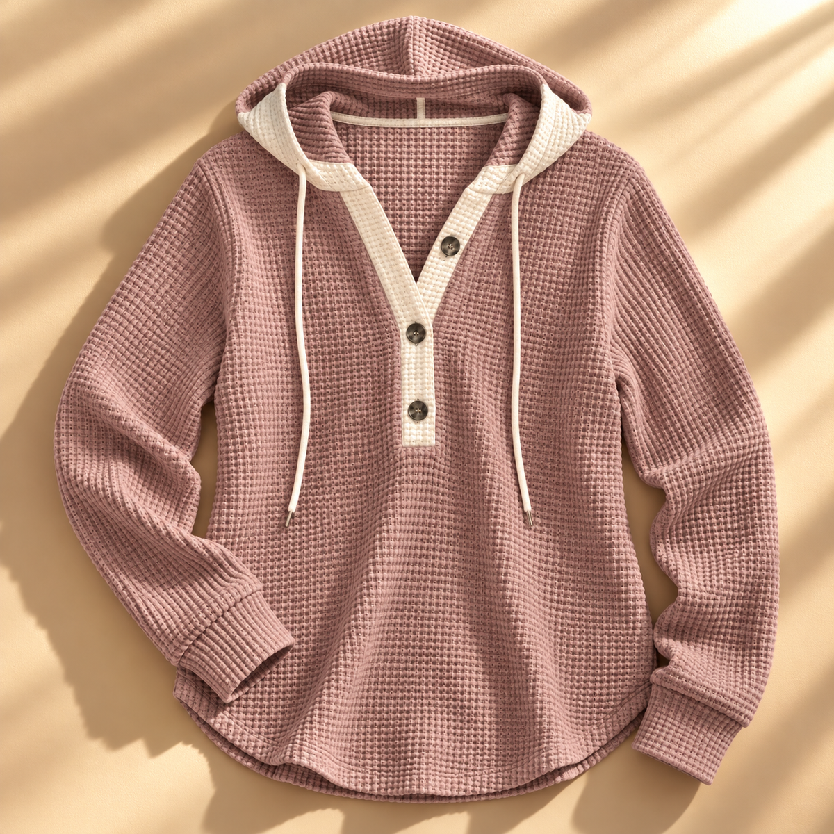 Unisex Jesse Bell Waffle Henley Knit