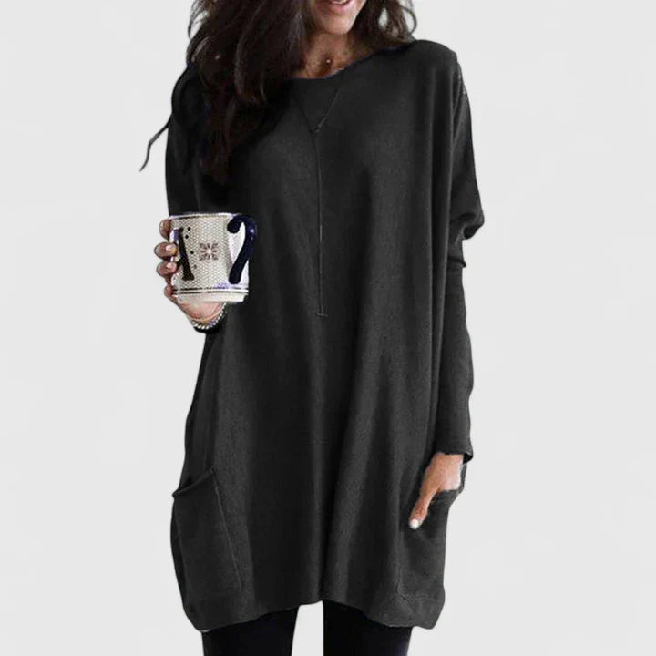 Women's Valeria Relaxed Fit Long Sleeve Tunic Sweater