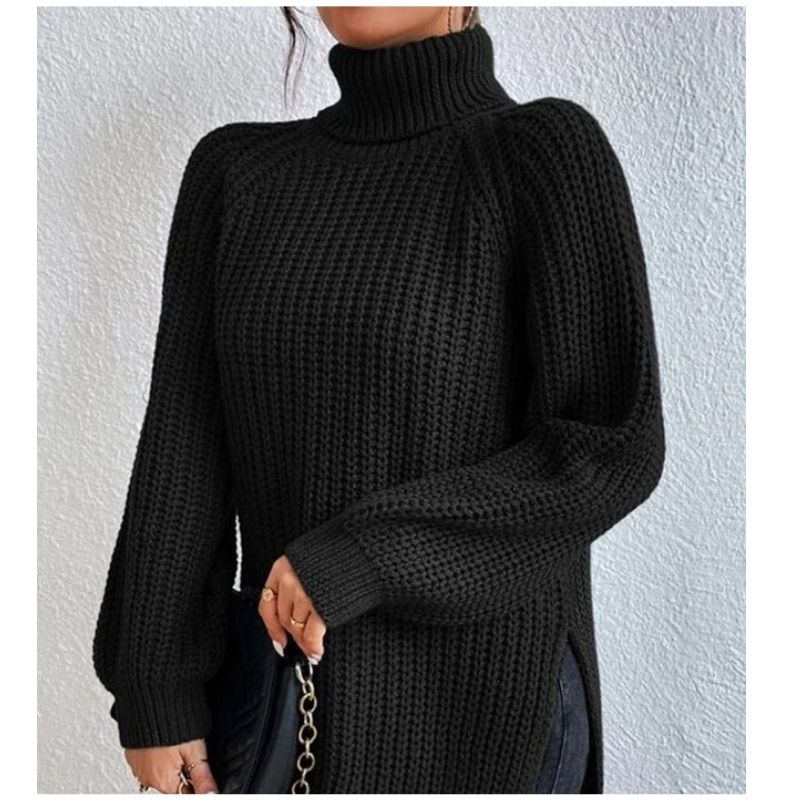 Women's Ribbed Stretch Turtleneck Sweater