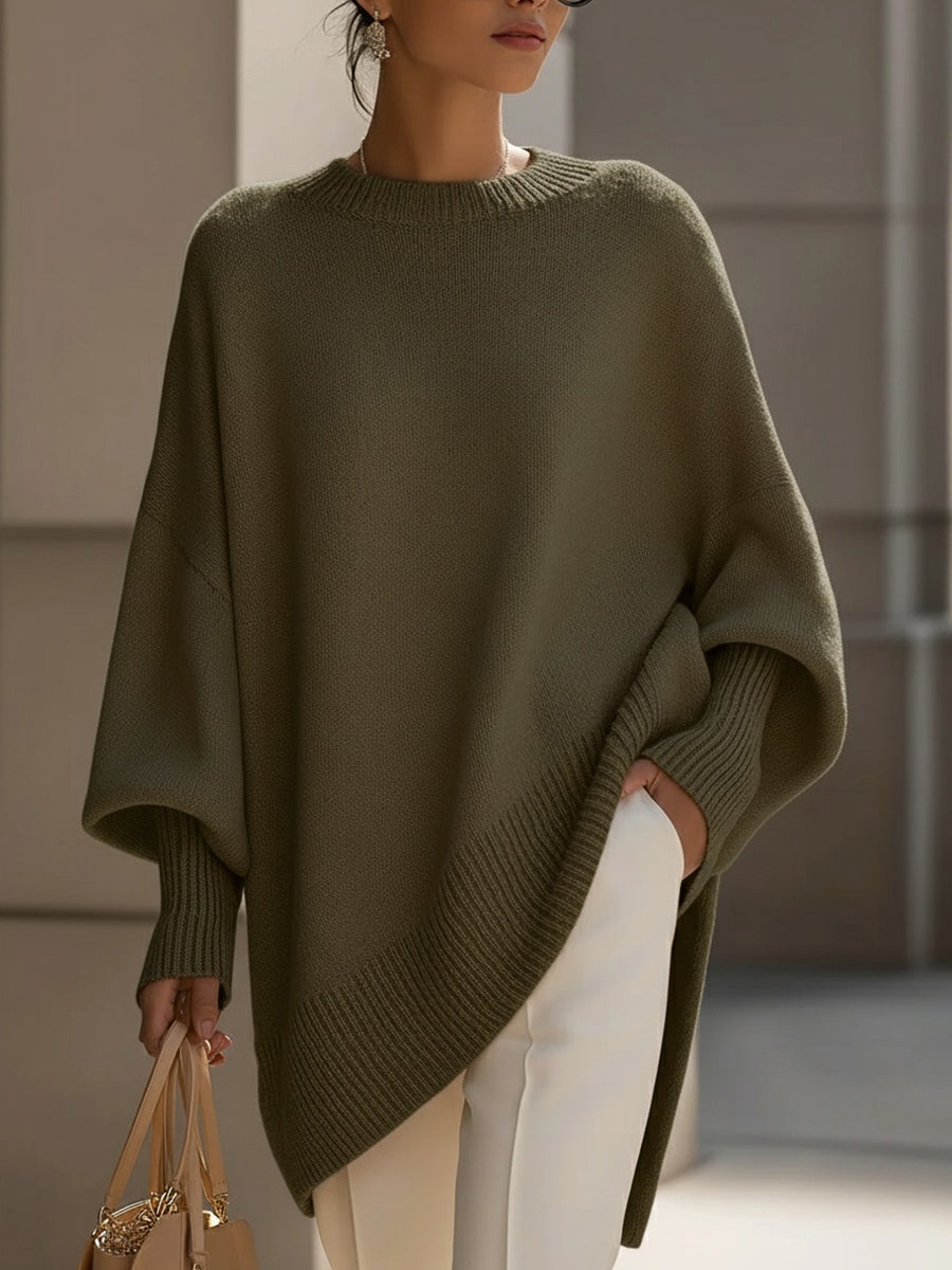 Dama Washington Vera Women's Oversized Knit Sweater Crew Neck