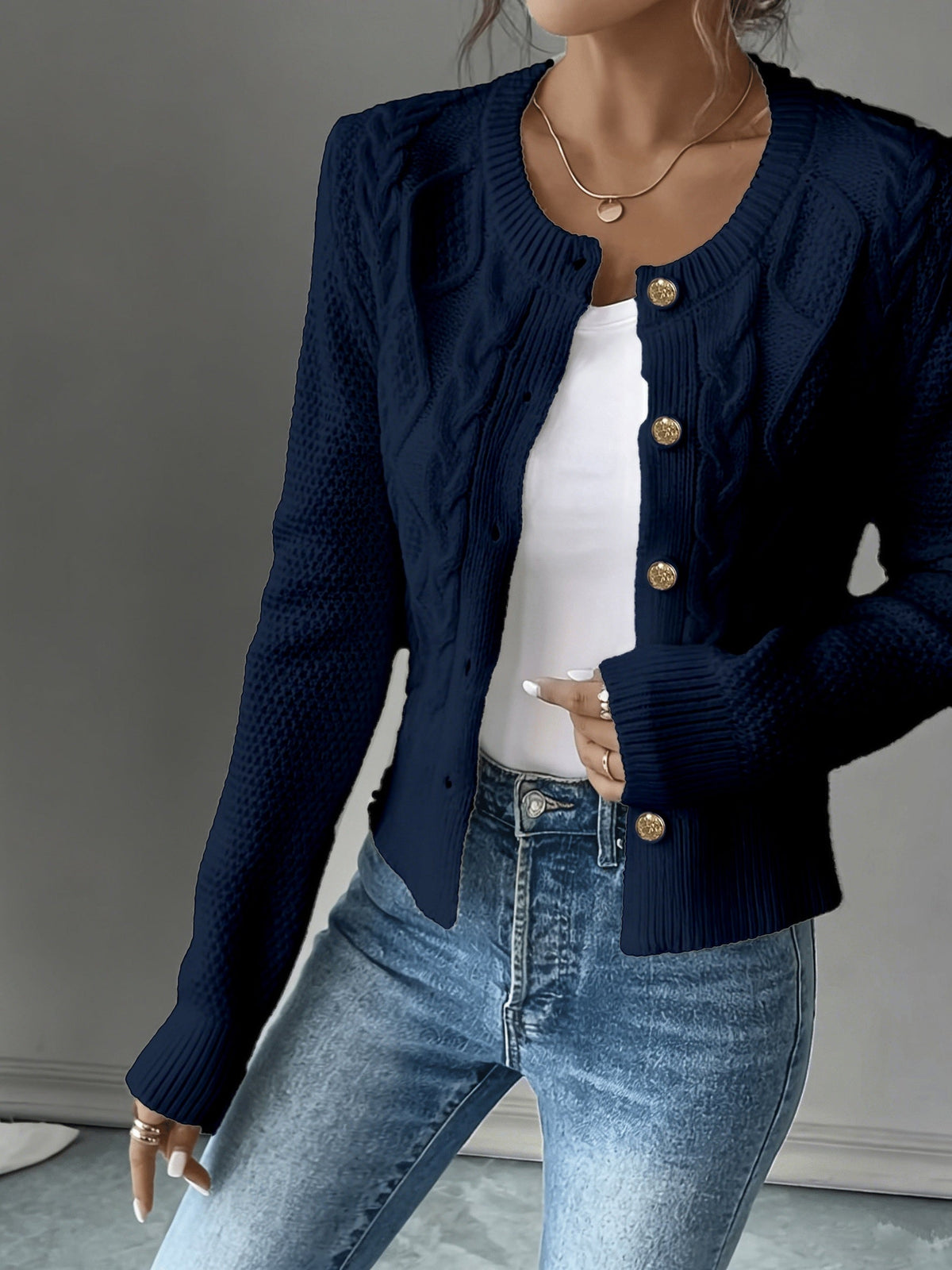 Harper & Wells Women's Eleanora Cable-Knit Button-Front Cardigan