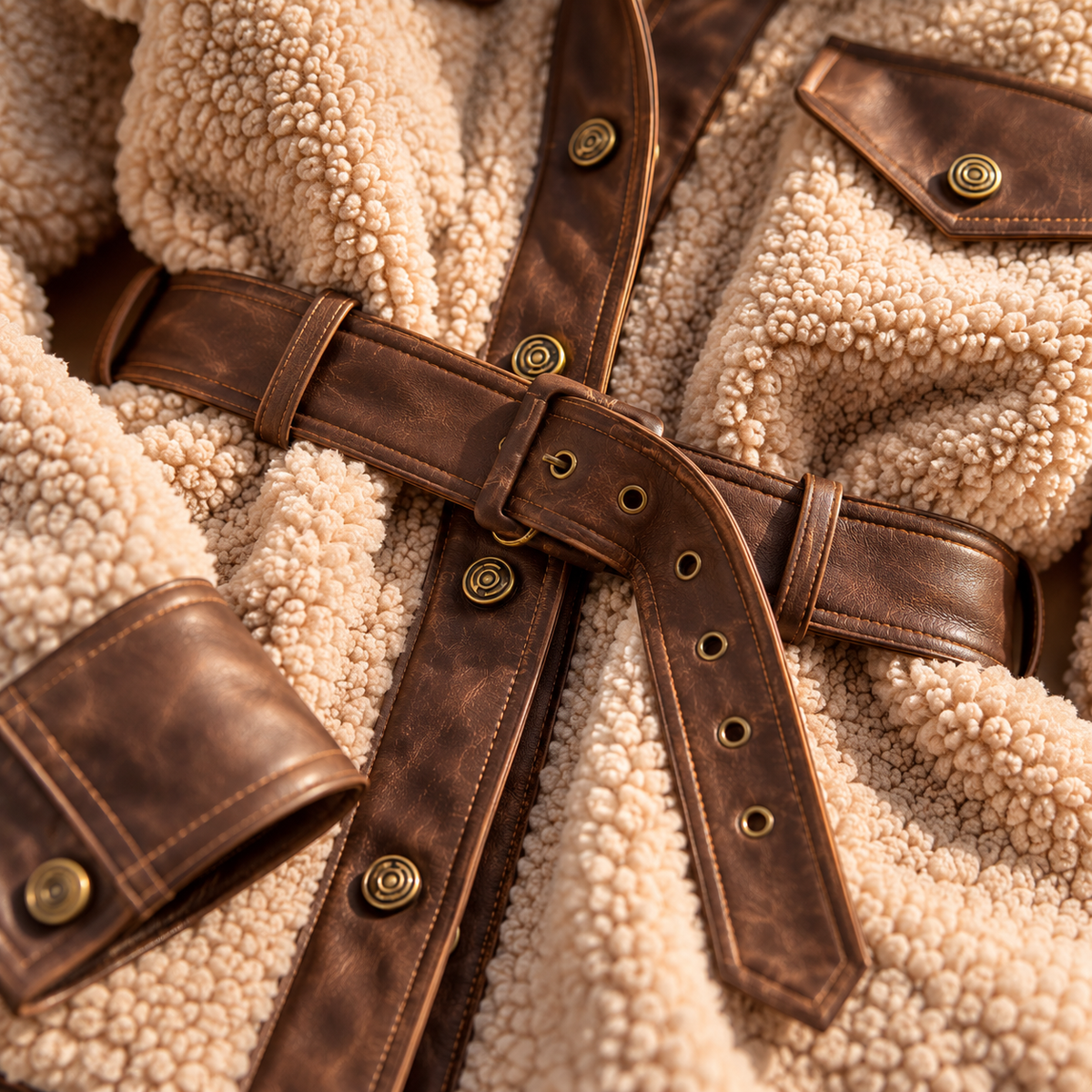 Unisex Jesse Bell Signature Teddy Jacket Belted Fleece