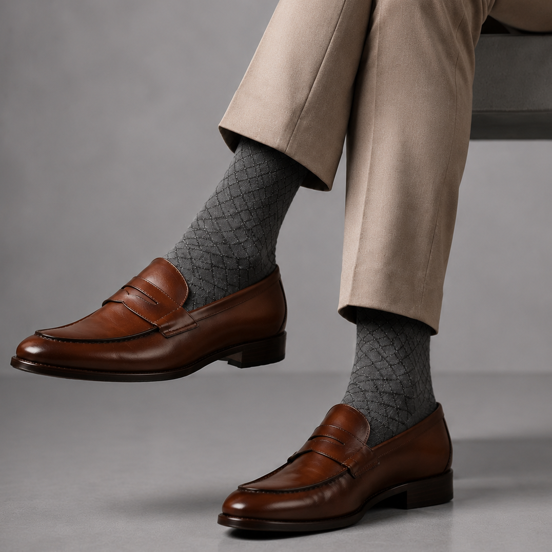 Men's Langley Cotton Diamond Pattern Socks