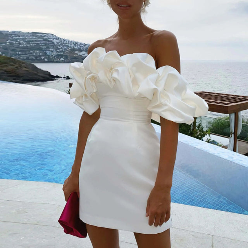 The Hills Nashville Charlotte Wedding Guest Ruffle Mini Dress