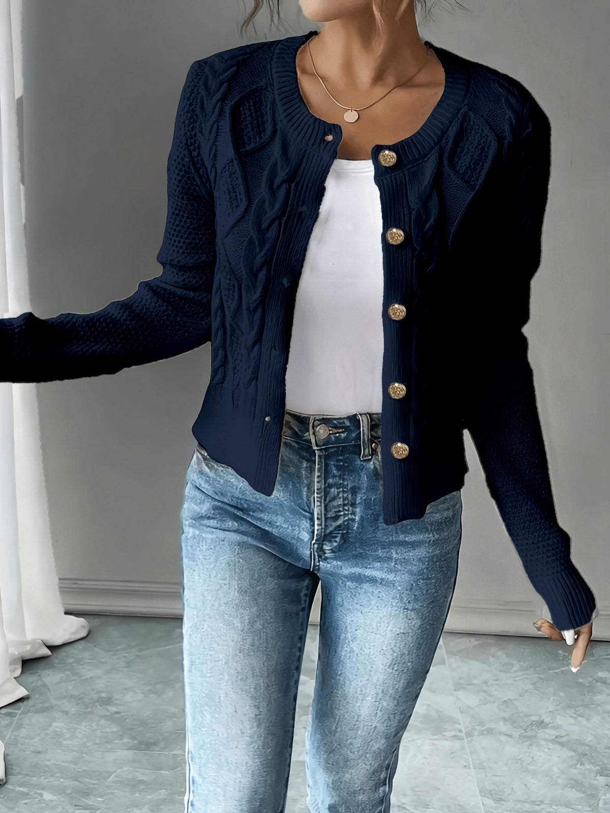 Harper & Wells Women's Eleanora Cable-Knit Button-Front Cardigan