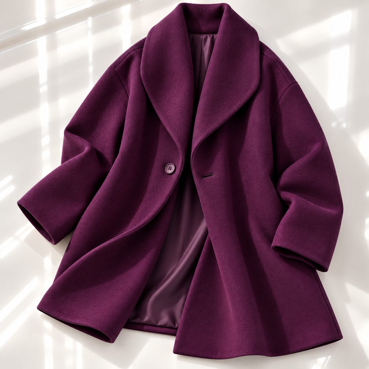 Unisex Helena Swing Coat Shawl Collar