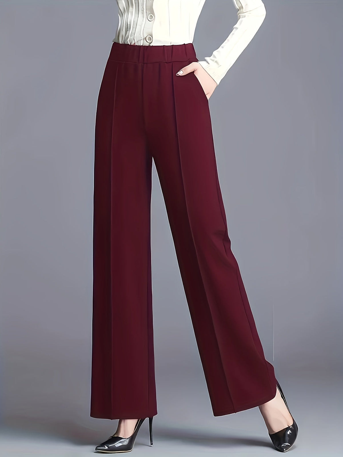 Haven Beck Women's Claudia High-Waisted Wide-Leg Pants