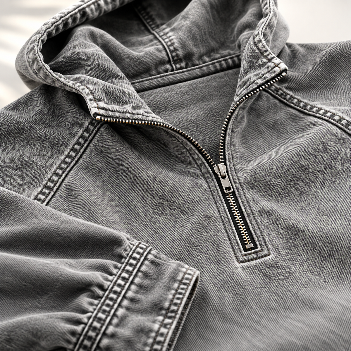 Men's Jacob Washed Zip Hoodie Kangaroo Pocket