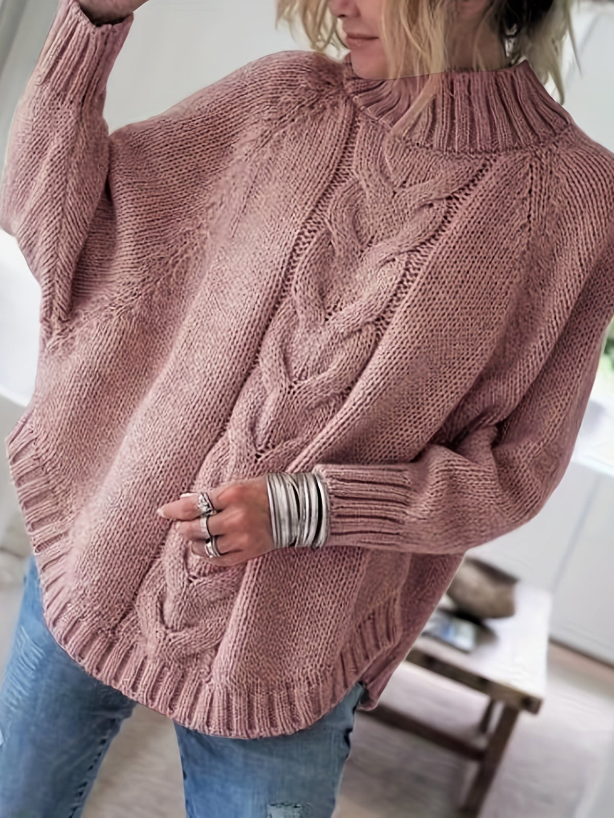 Harper & Wells Women's Corinne High-Neck Cable-Knit Sweater