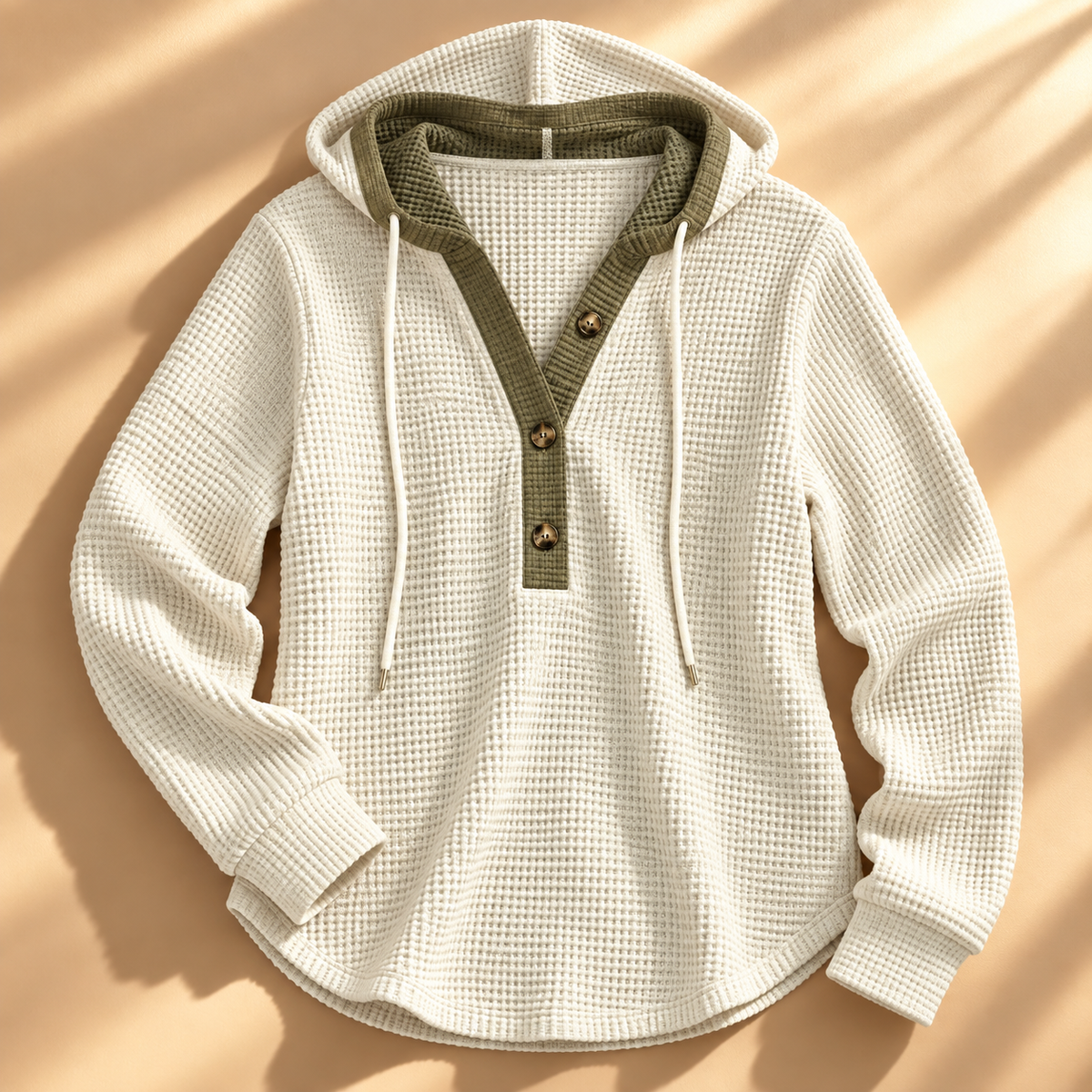 Unisex Jesse Bell Waffle Henley Knit