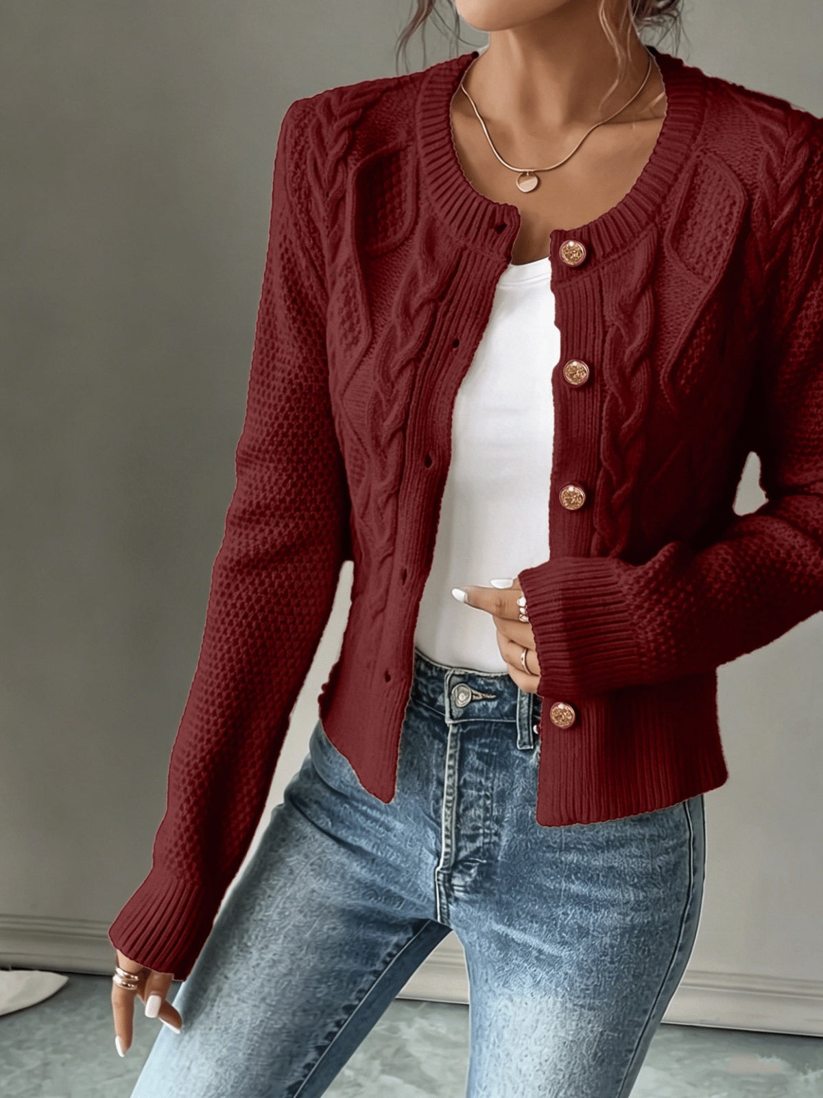 Harper & Wells Women's Eleanora Cable-Knit Button-Front Cardigan