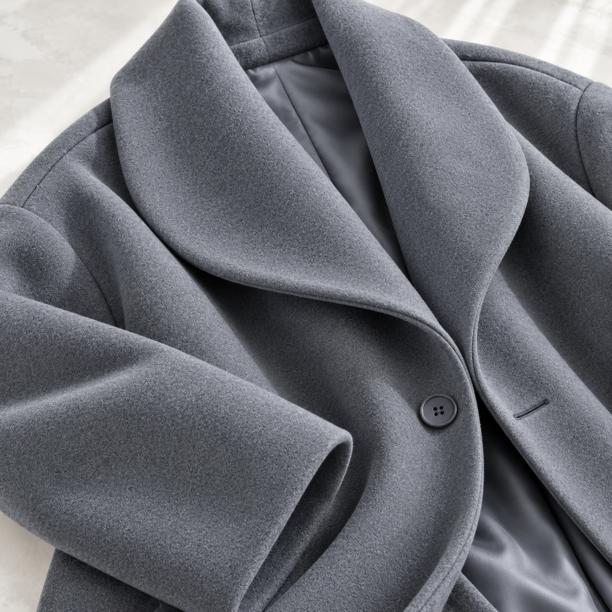 Unisex Helena Swing Coat Shawl Collar