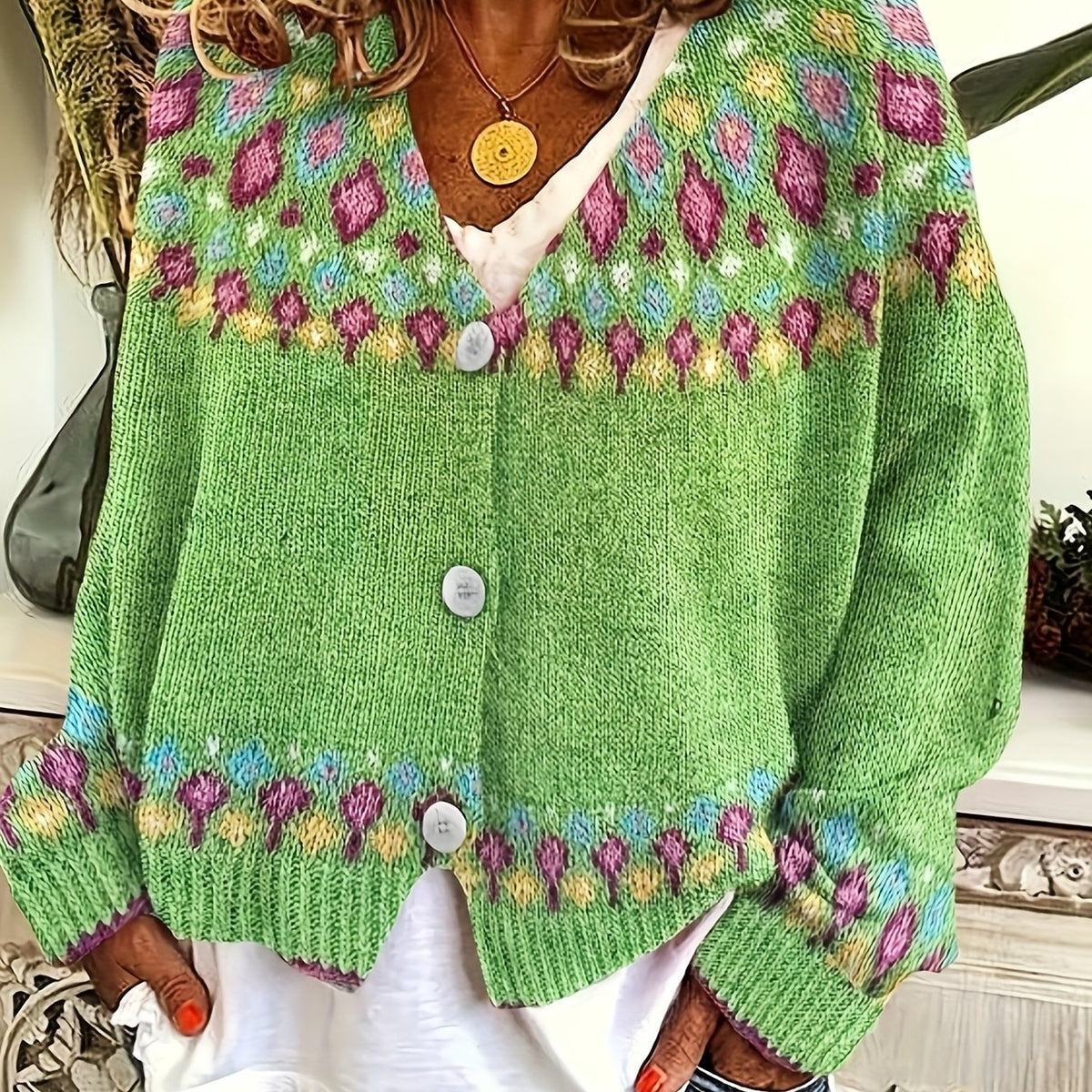 Harper & Wells Women's Esme Nordic Patterned Cardigan