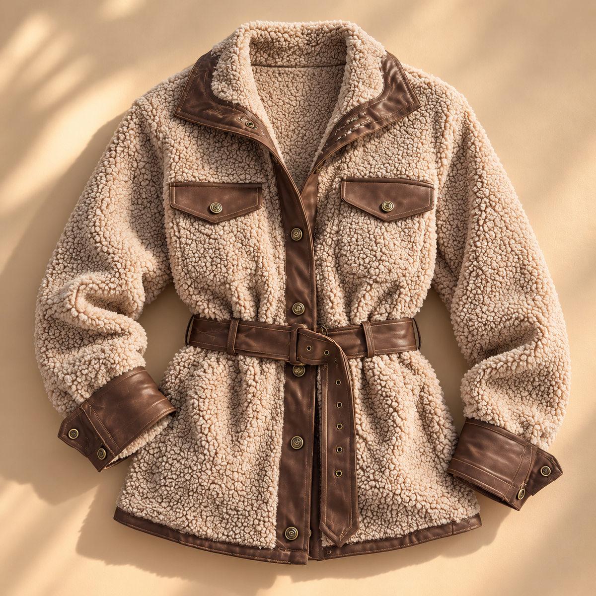 Unisex Jesse Bell Signature Teddy Jacket Belted Fleece