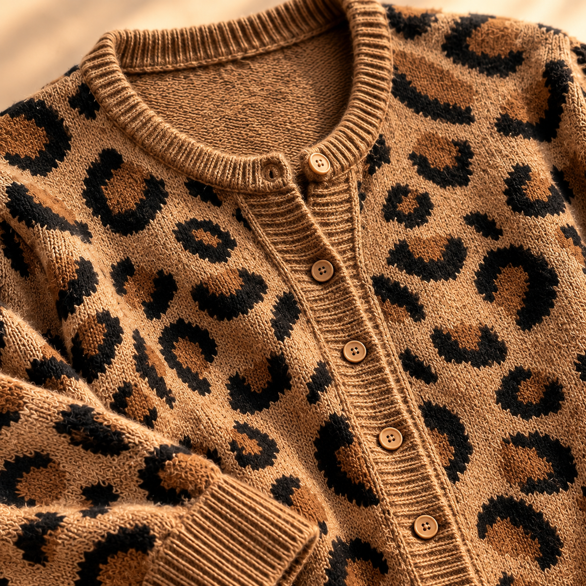 Unisex Savanna Leopard Knit Cardigan