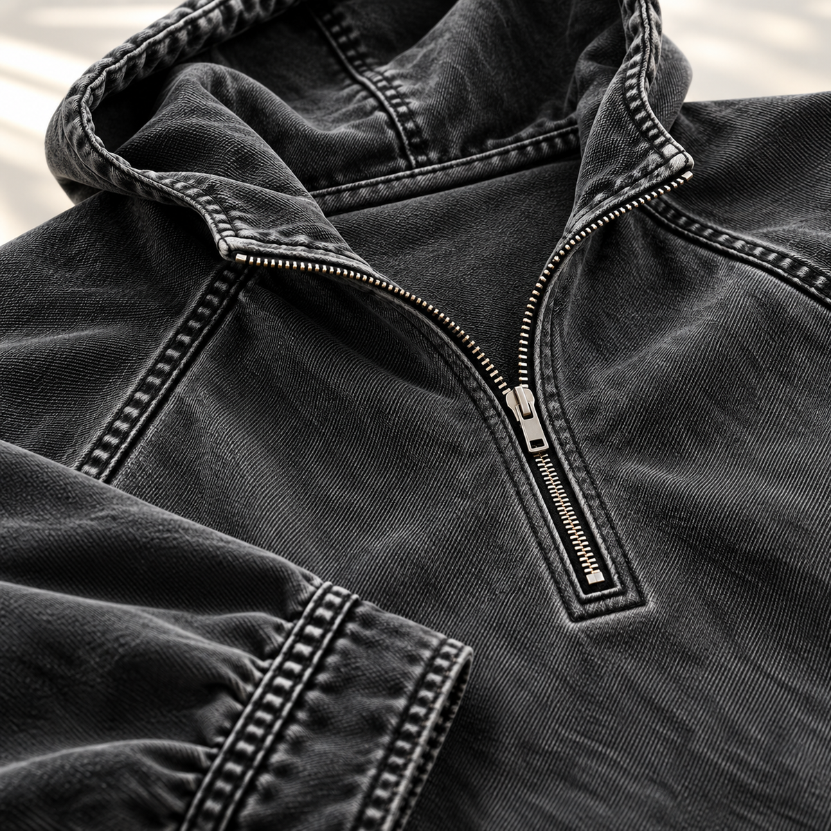 Men's Jacob Washed Zip Hoodie Kangaroo Pocket