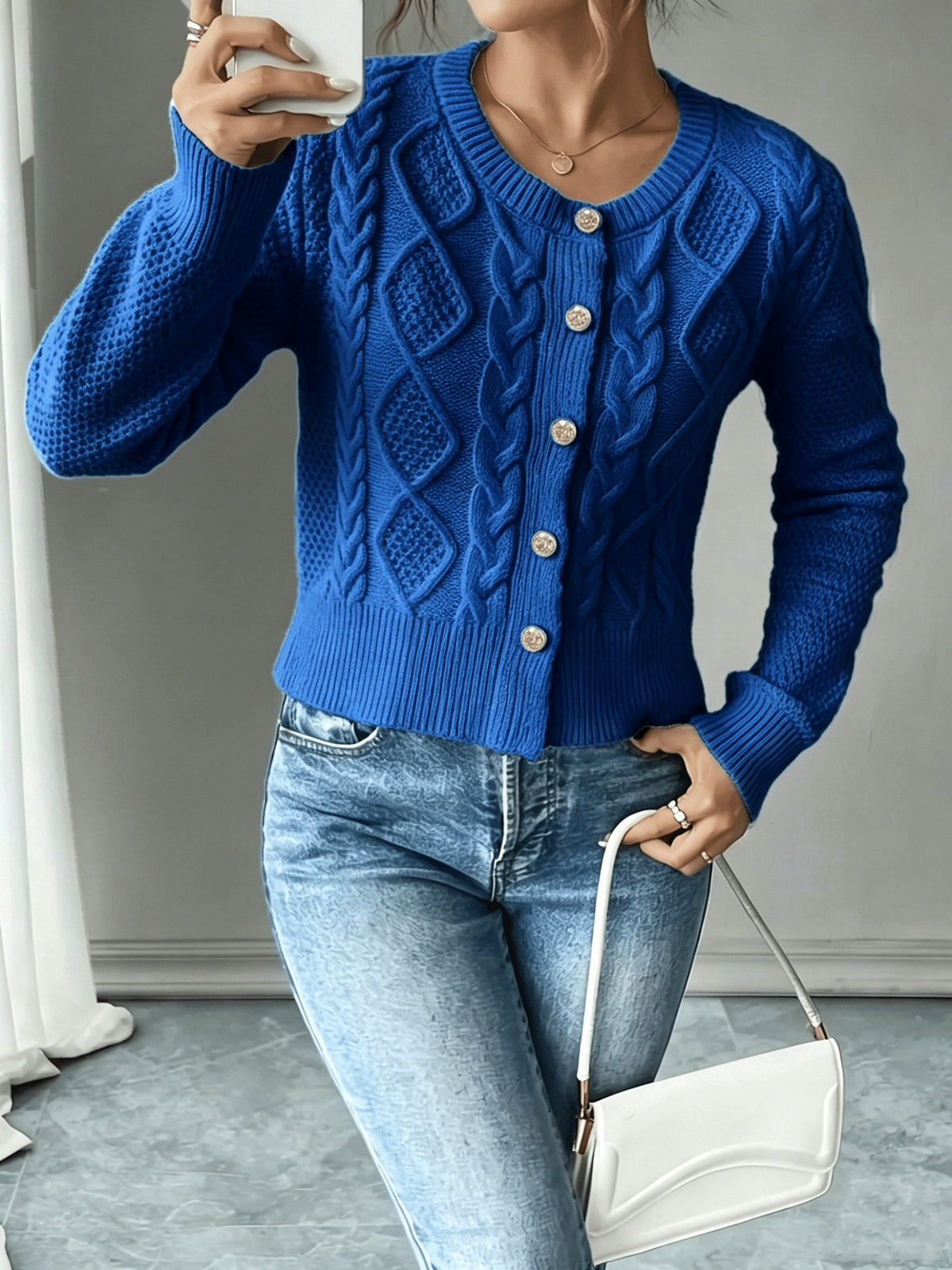 Harper & Wells Women's Eleanora Cable-Knit Button-Front Cardigan