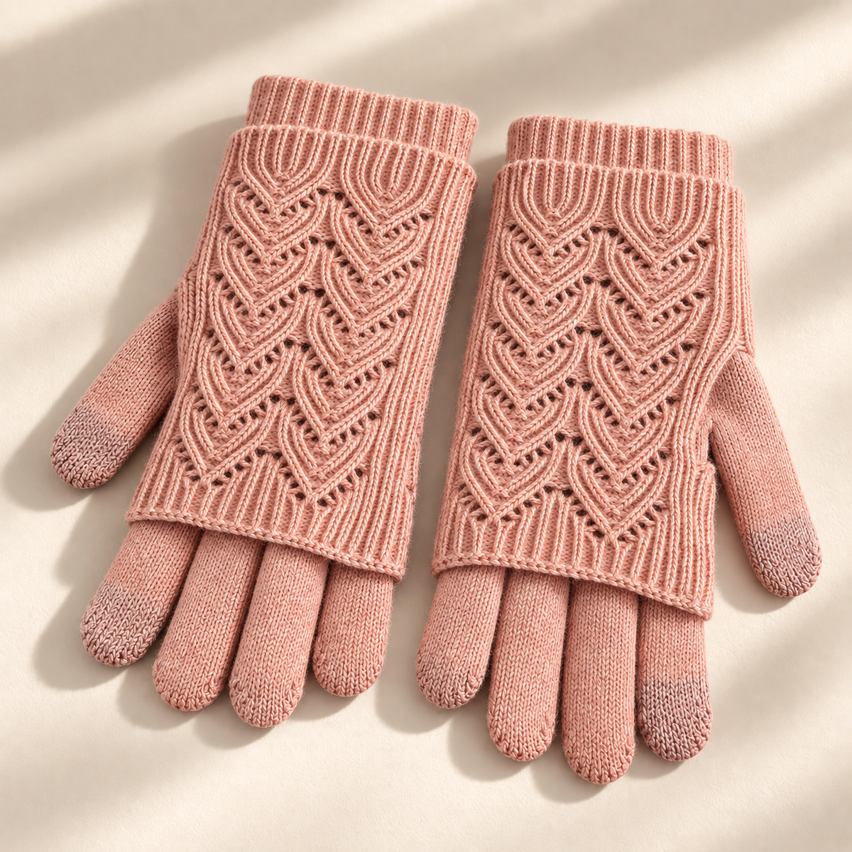 Unisex Cleo Layered Gloves Knit
