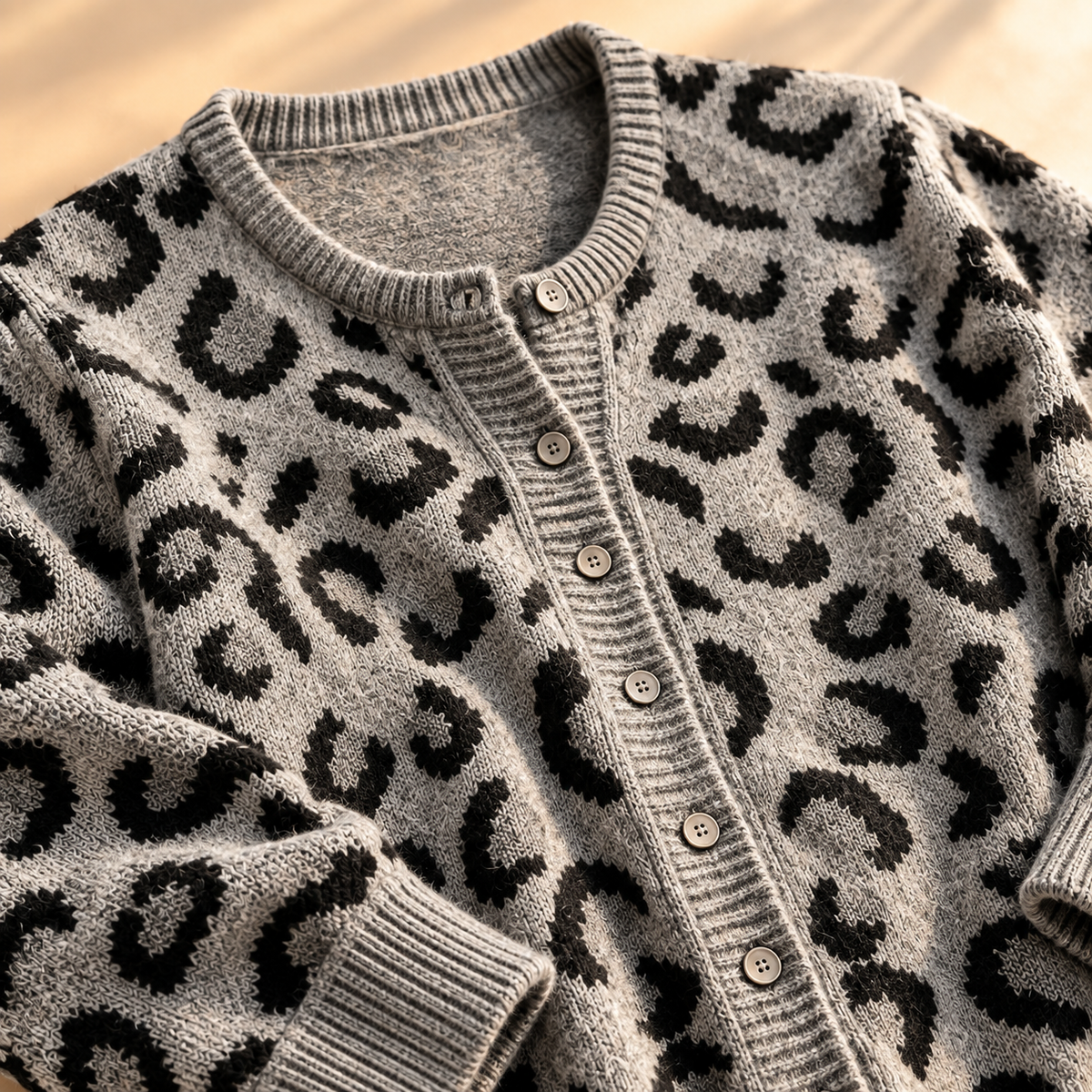 Unisex Savanna Leopard Knit Cardigan