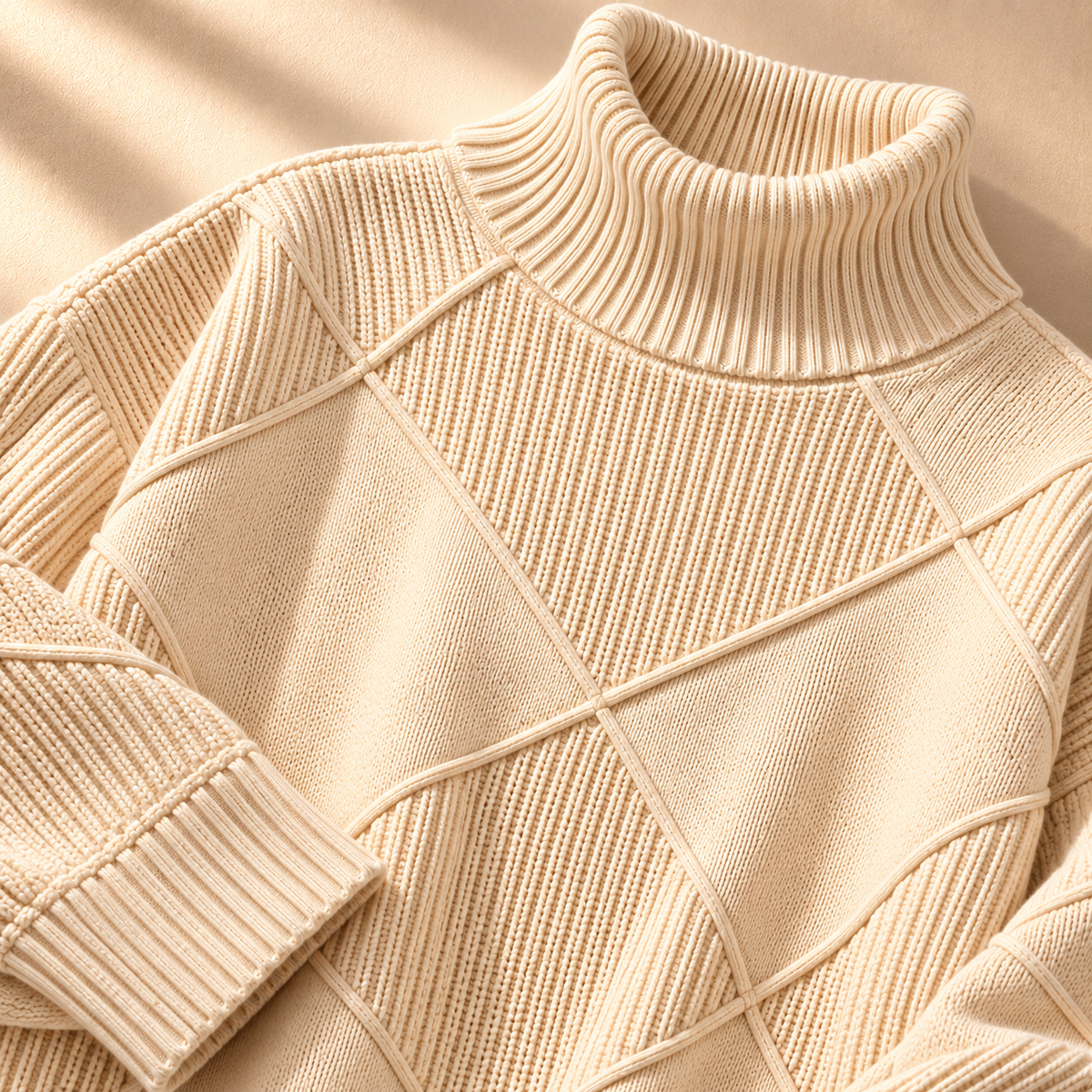 Unisex Harper Lattice Knit Turtleneck Sweater