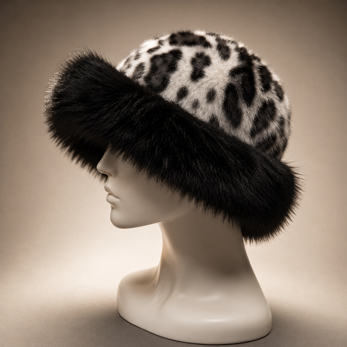 Unisex Cleo Leopard Fur Hat