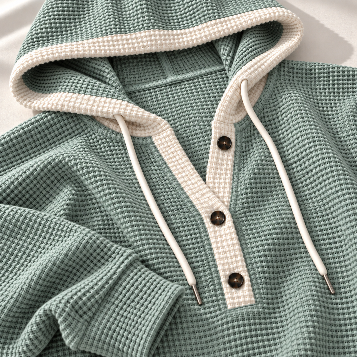 Unisex Jesse Bell Waffle Henley Knit