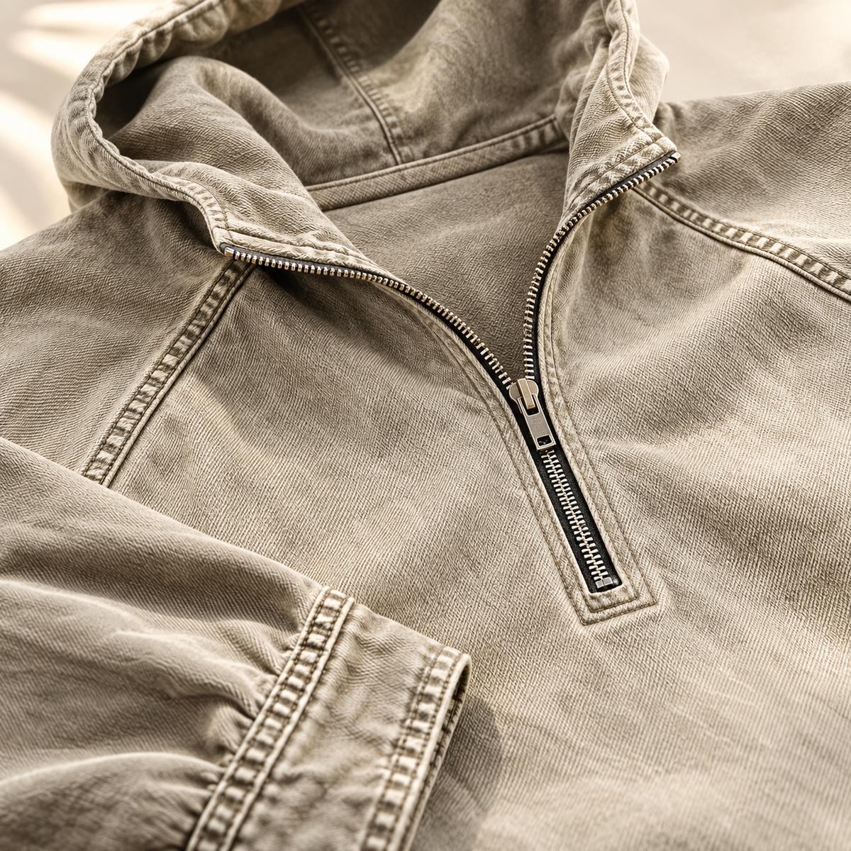 Men's Jacob Washed Zip Hoodie Kangaroo Pocket