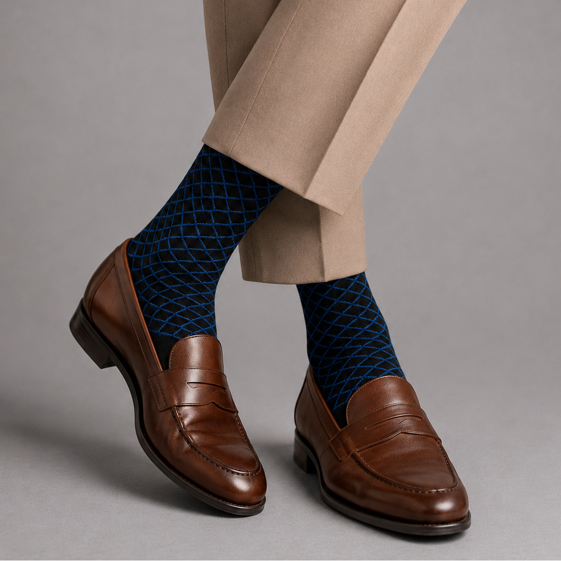 Men's Langley Cotton Diamond Pattern Socks