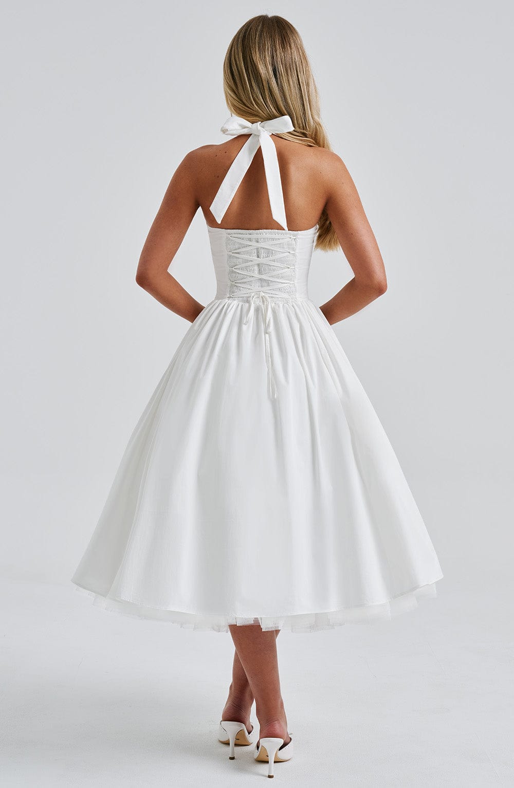 The Hills Nashville Chloe Women's Wedding Guest Halter Midi Dress