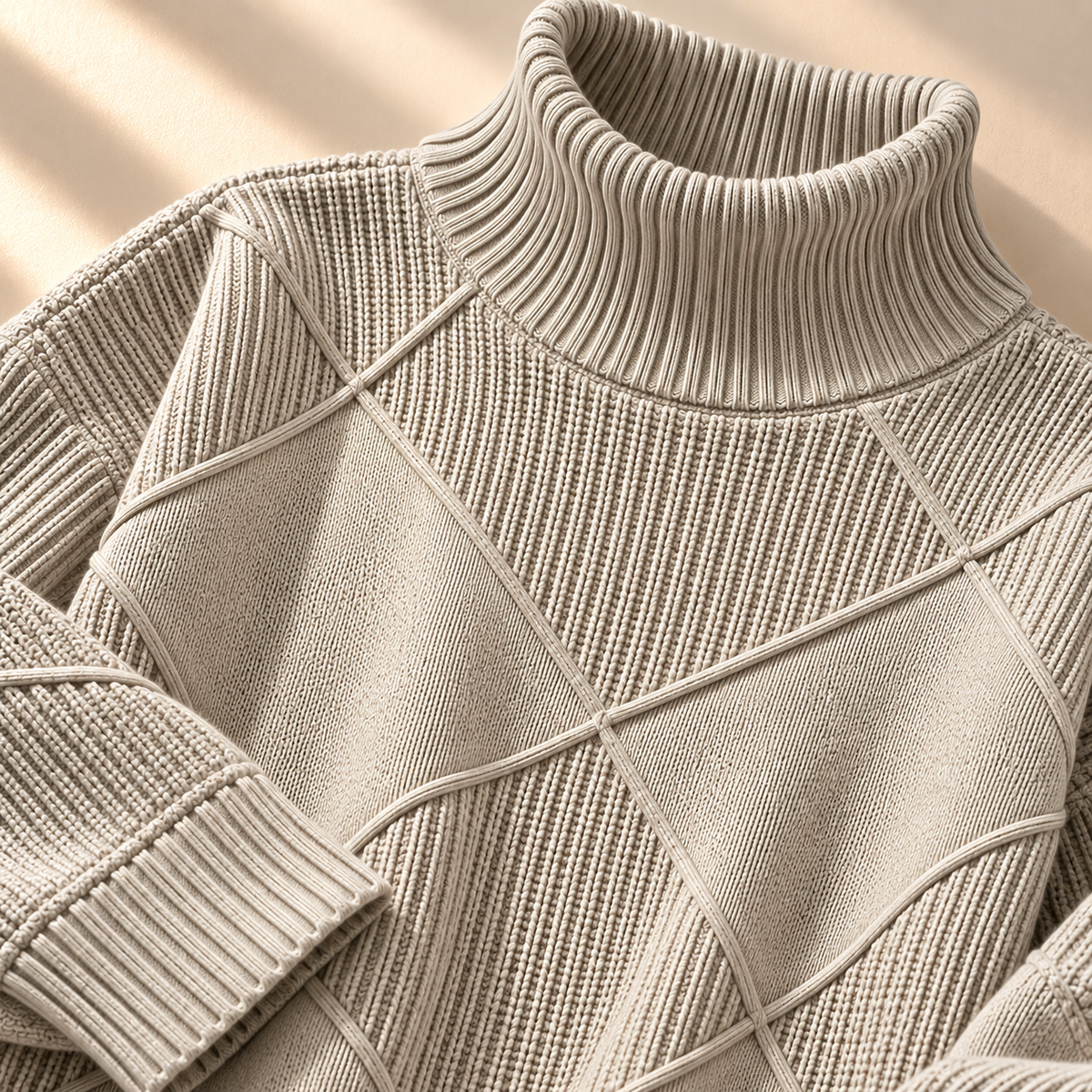 Unisex Harper Lattice Knit Turtleneck Sweater