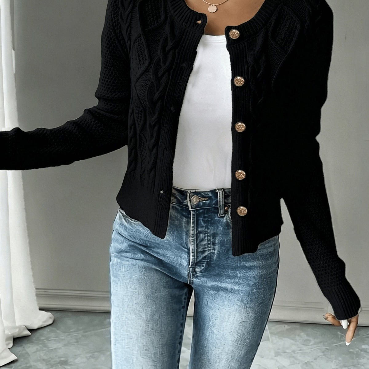 Harper & Wells Women's Eleanora Cable-Knit Button-Front Cardigan
