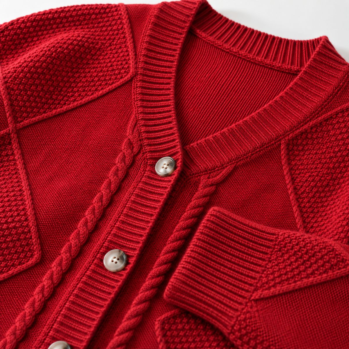 Unisex Frances Cable Button Cardigan Knit