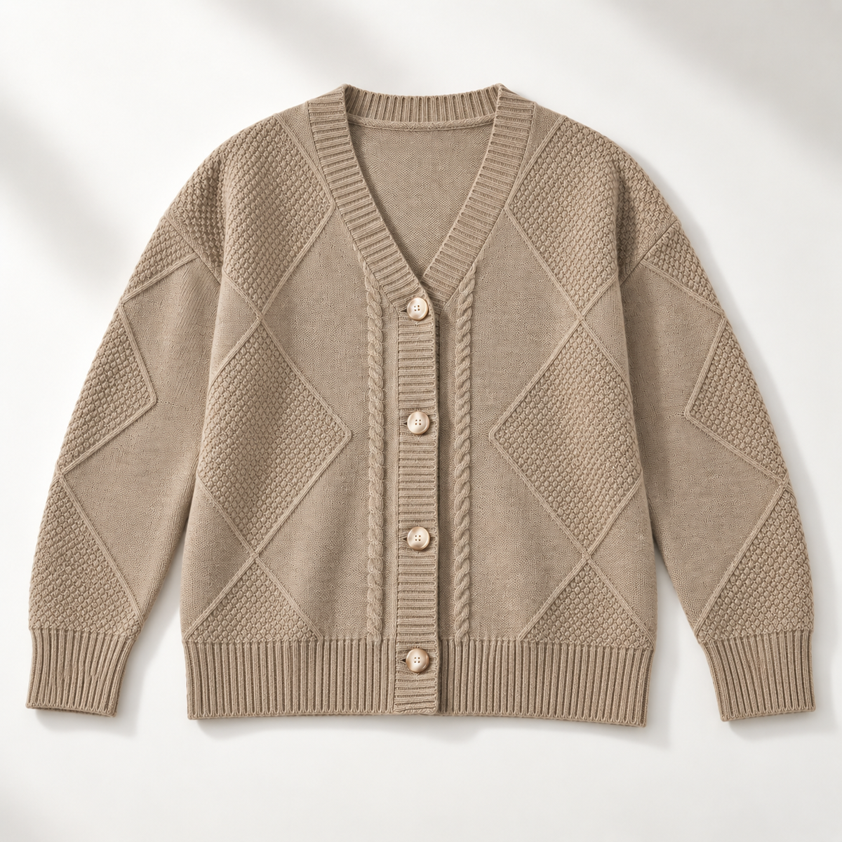 Unisex Frances Cable Button Cardigan Knit