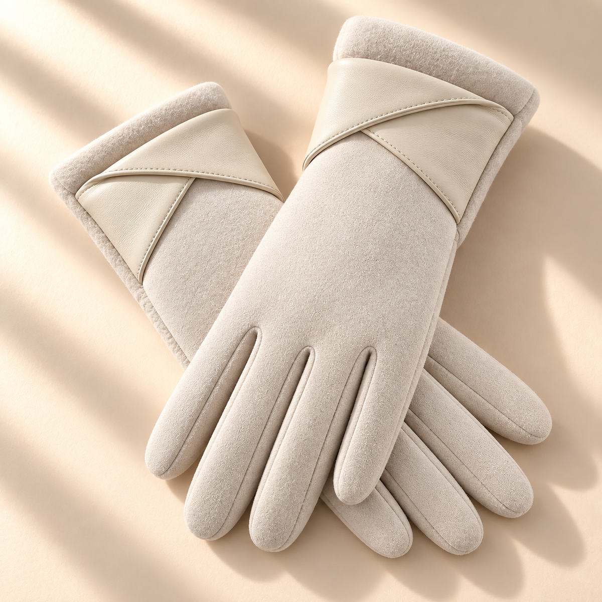 Unisex Helena Wrap Cuff Gloves Suede