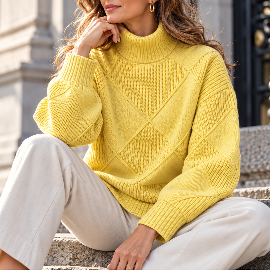 Unisex Harper Lattice Knit Turtleneck Sweater