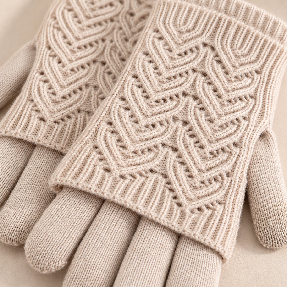 Unisex Cleo Layered Gloves Knit