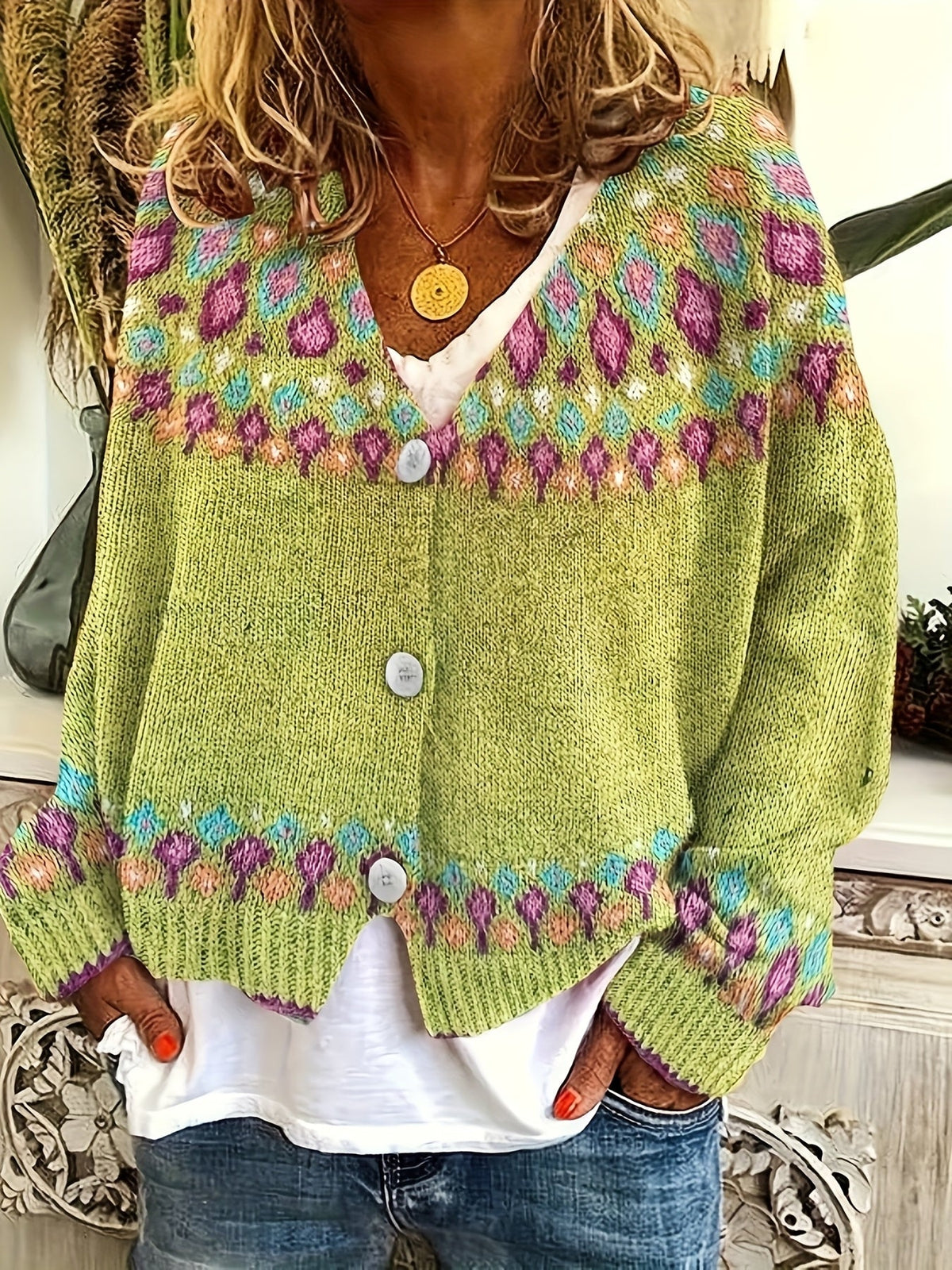 Harper & Wells Women's Esme Nordic Patterned Cardigan