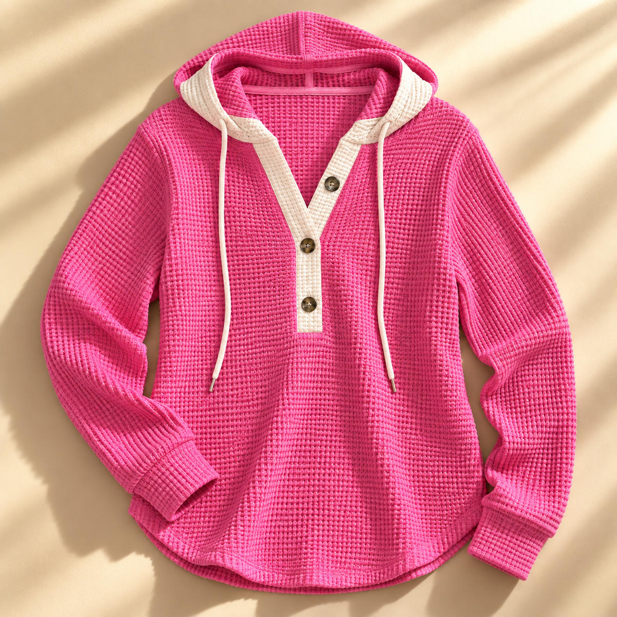 Unisex Jesse Bell Waffle Henley Knit