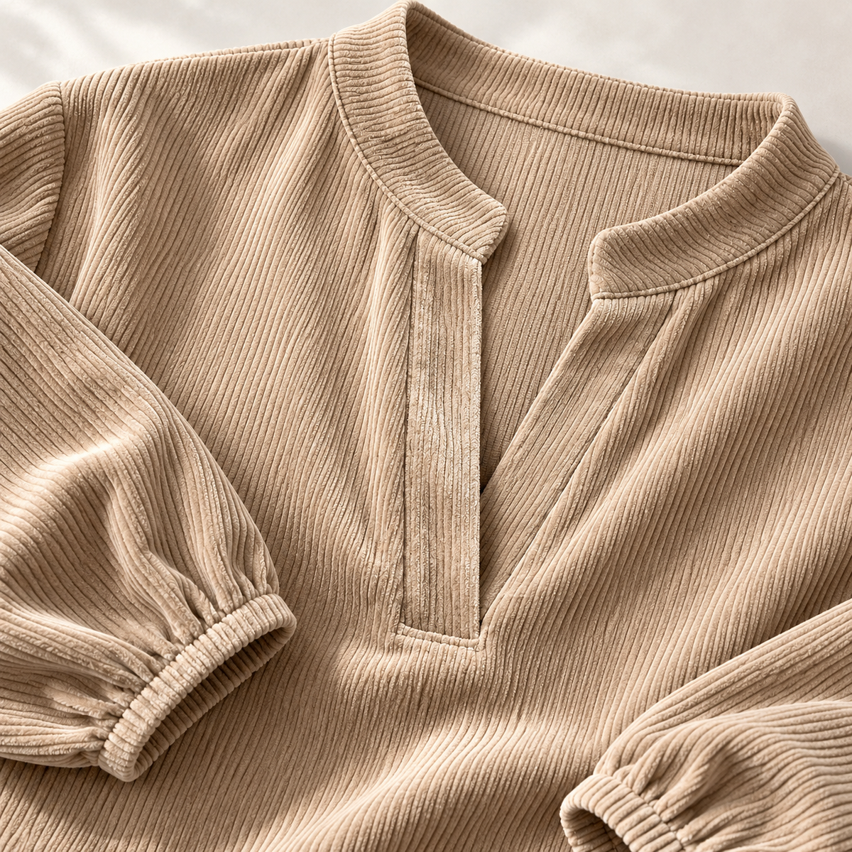 Unisex Margot Notch Neckline Blouse Corduroy