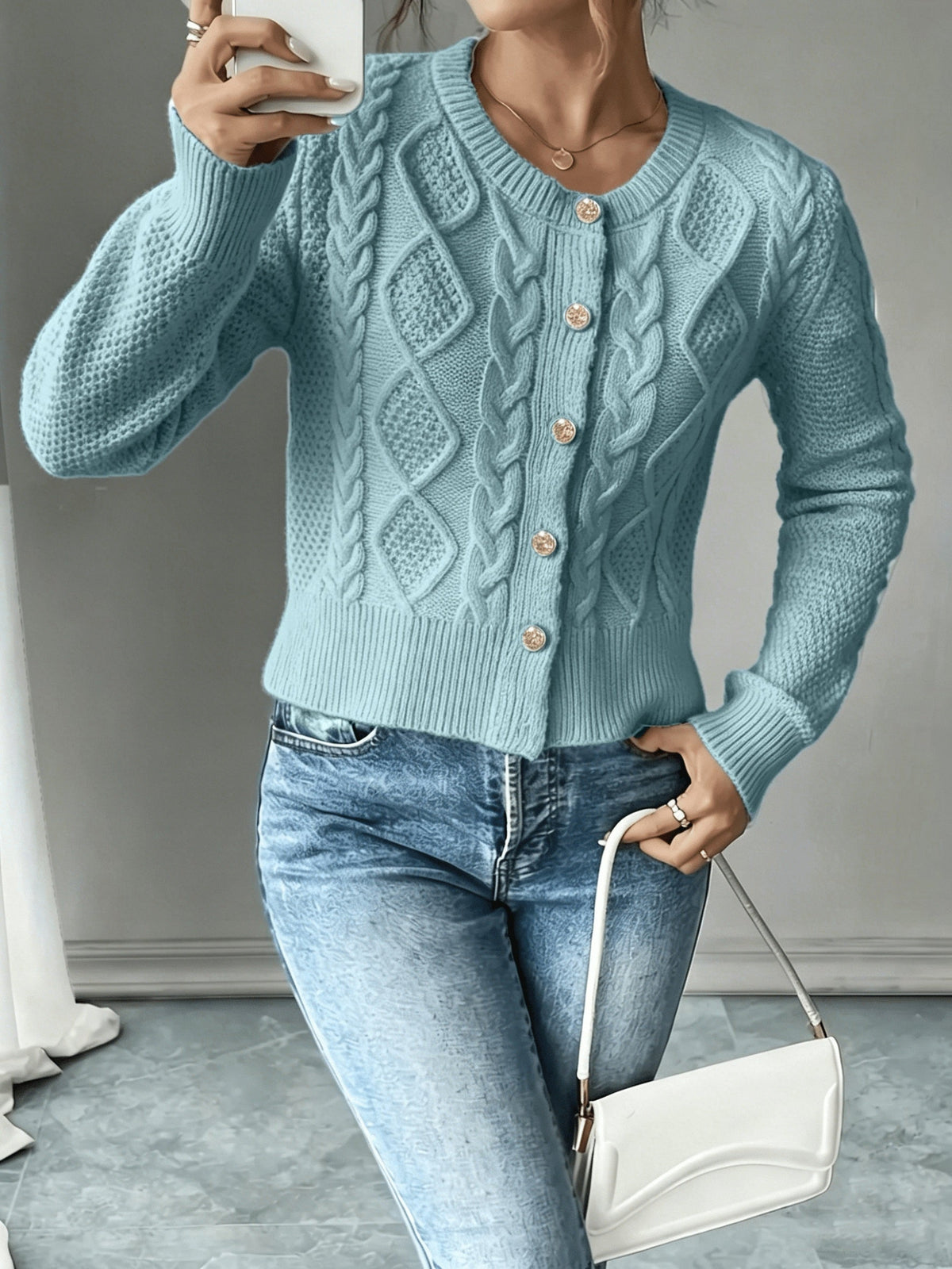 Harper & Wells Women's Eleanora Cable-Knit Button-Front Cardigan