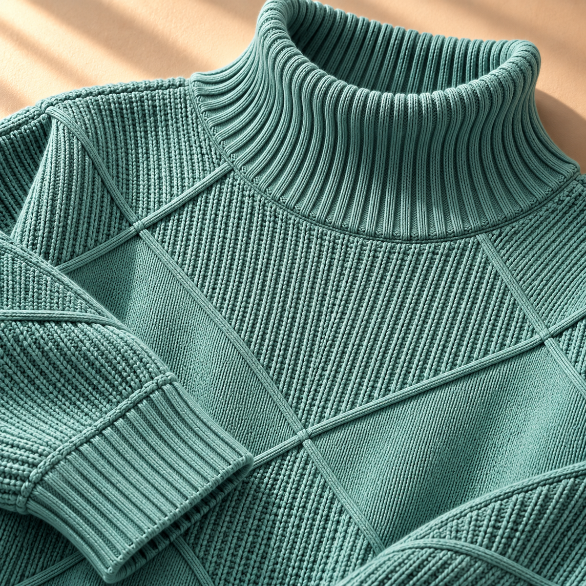 Unisex Harper Lattice Knit Turtleneck Sweater