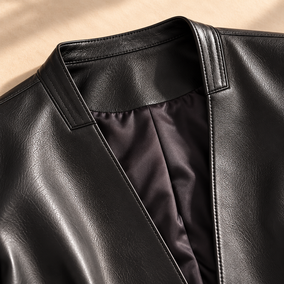 Unisex Francesca Belted Blazer Faux Leather