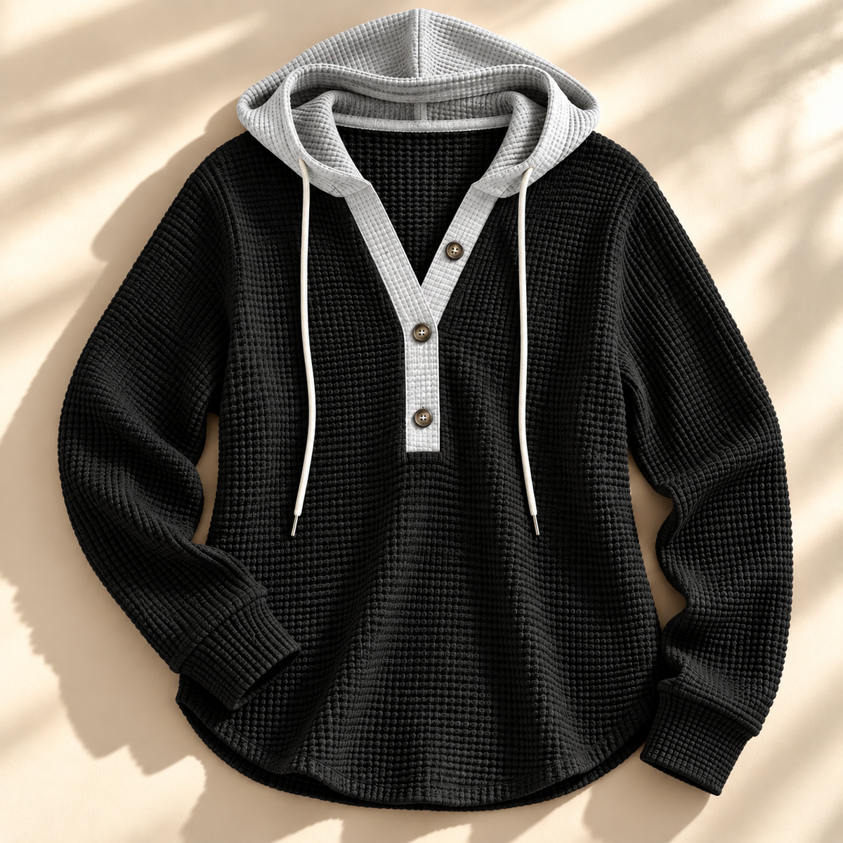 Unisex Jesse Bell Waffle Henley Knit
